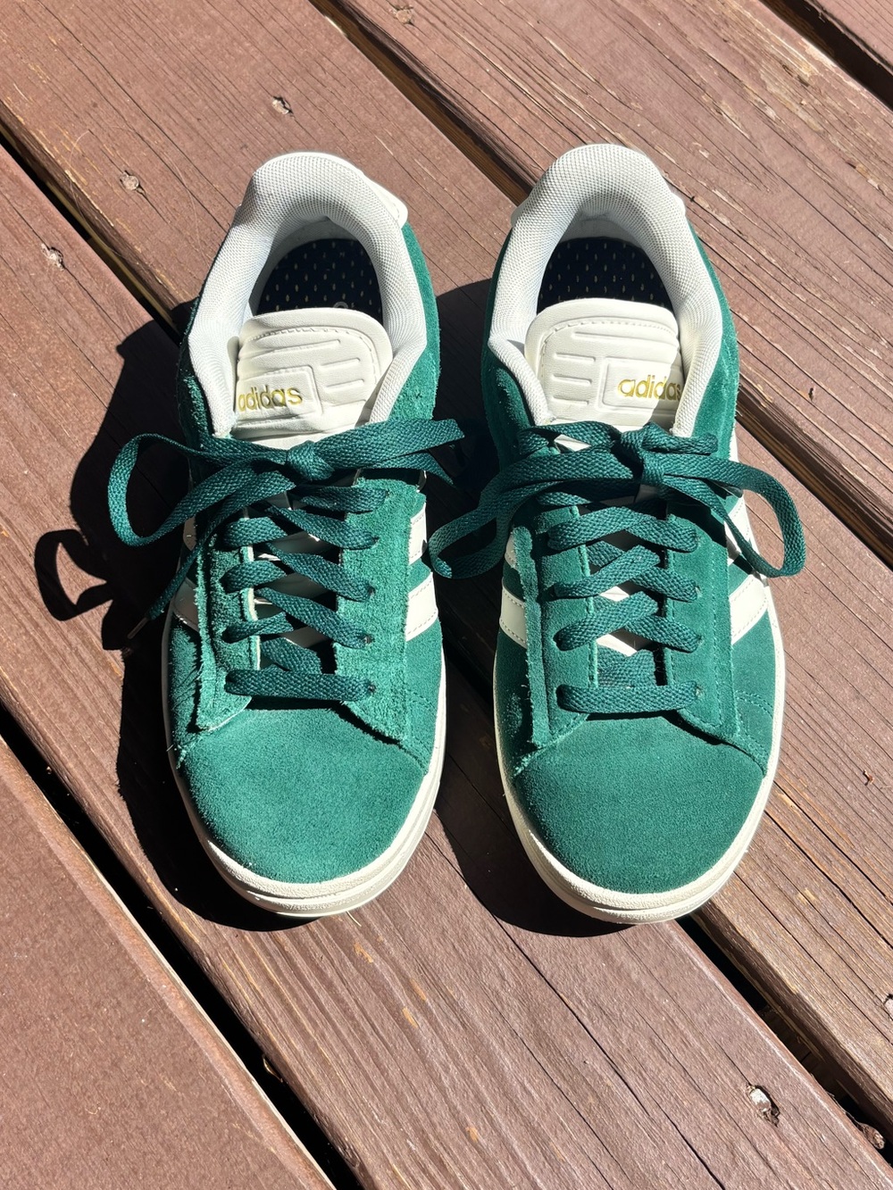 adidas Womens Green Suede Low-Top Sneakers
